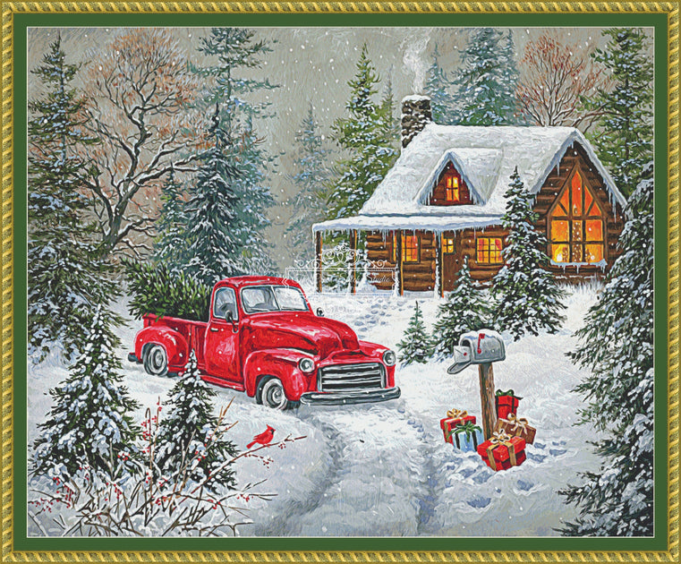 Christmas Log Cabin Cross Stitch Pattern | The Cross Stitch Studio ...