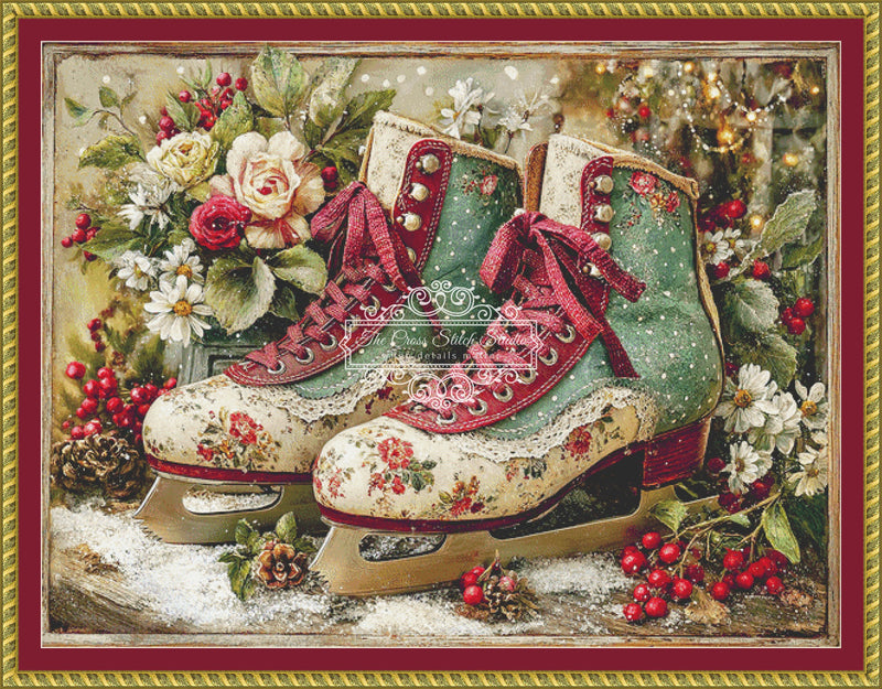 Floral Christmas Skates
