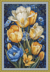 Blue and Gold Tulips