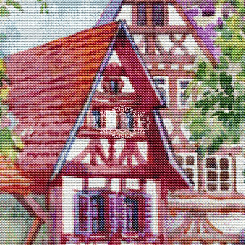 Watercolor Tudor Cottages