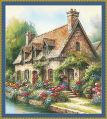 English Cottage Along Canal