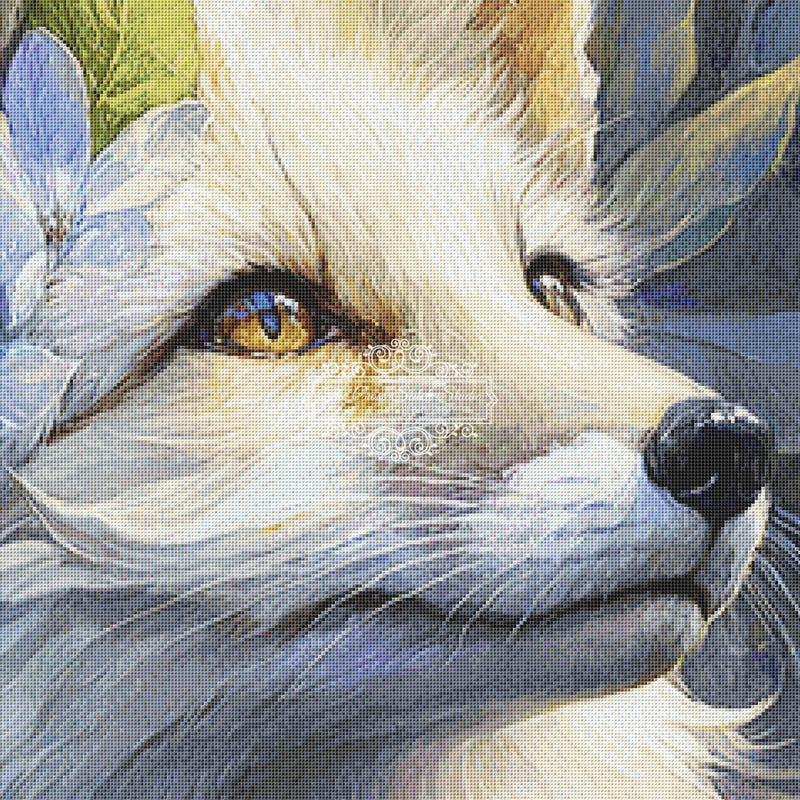 Golden Fox And Flowers