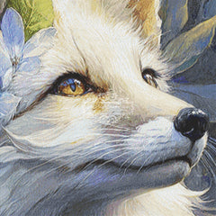 Golden Fox And Flowers