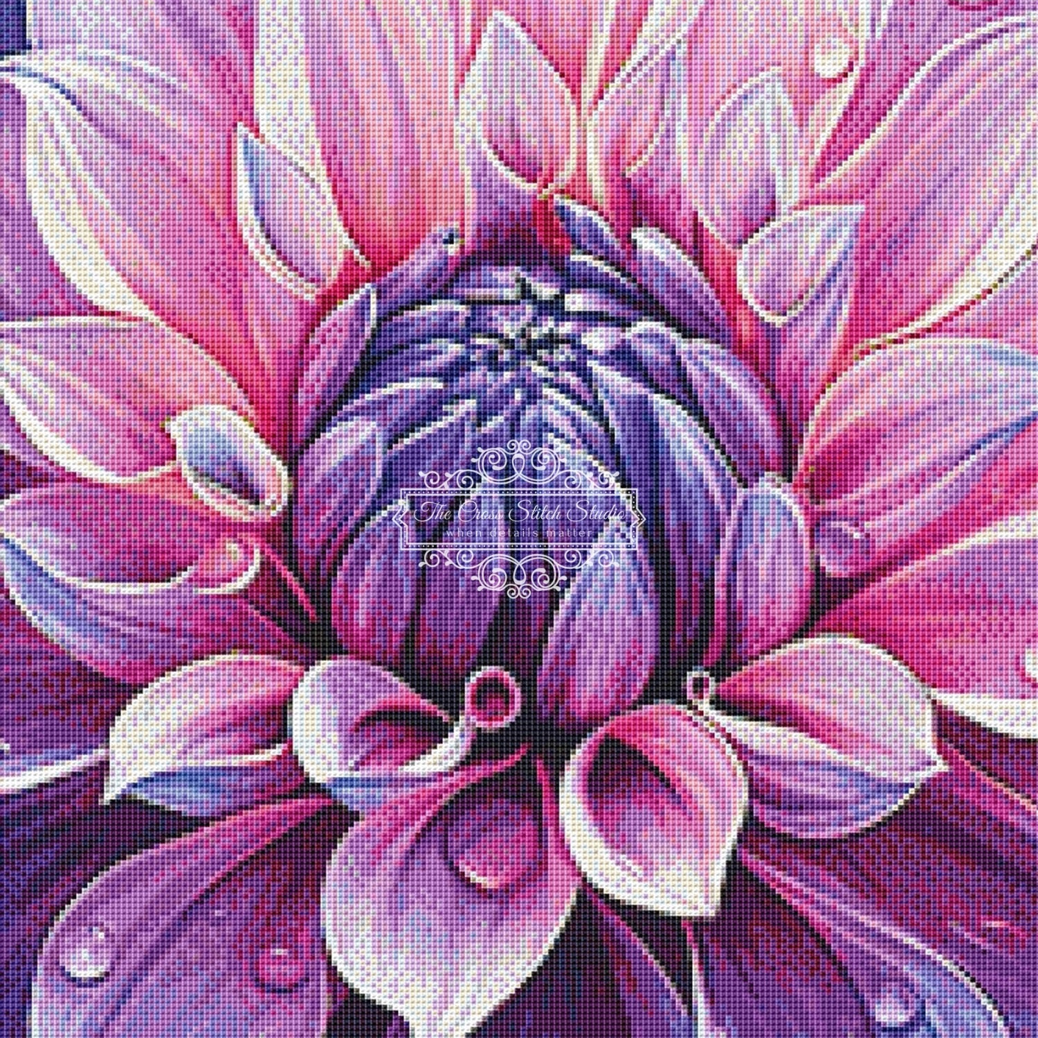 Dahlia Flower Cross Stitch Pattern The Cross Stitch Studio The dahlia-flower-cross-stitch-pattern-the-cross-stitch-studio-the