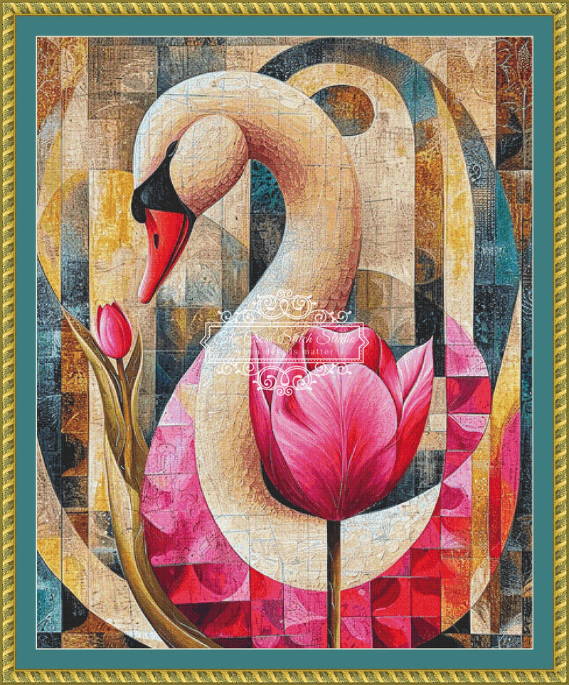 Pink Swan and Tulip