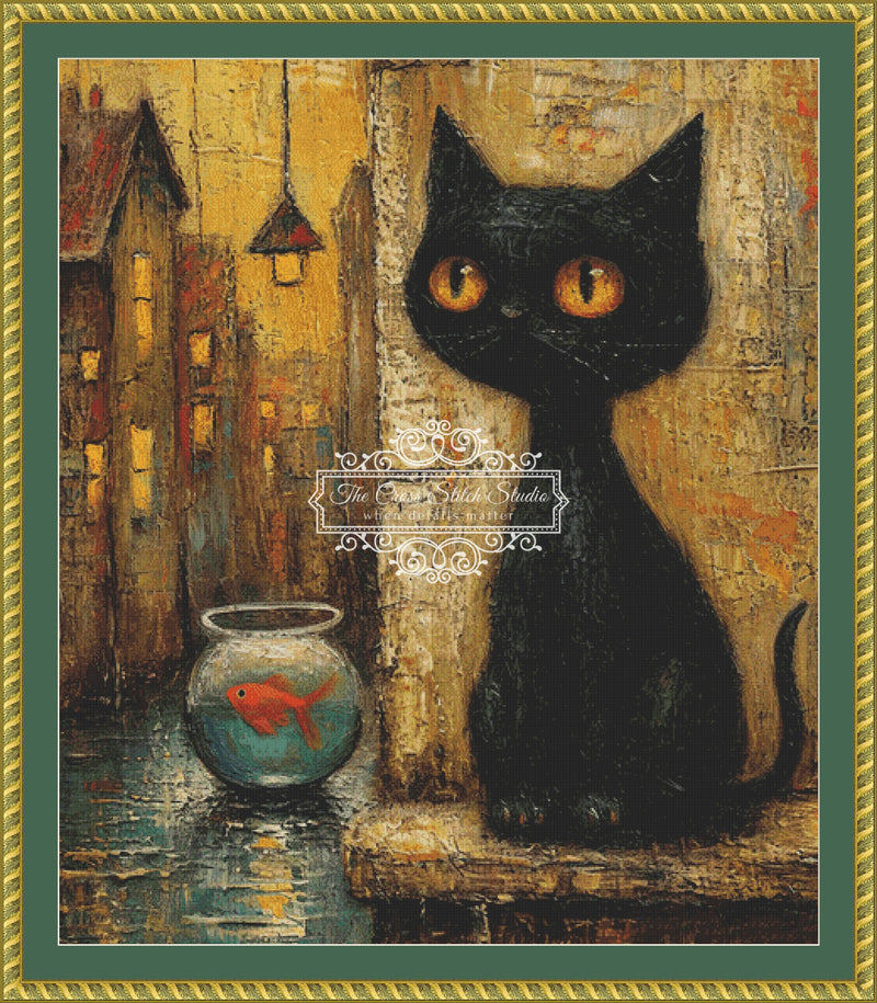 Black Cat & Goldfish