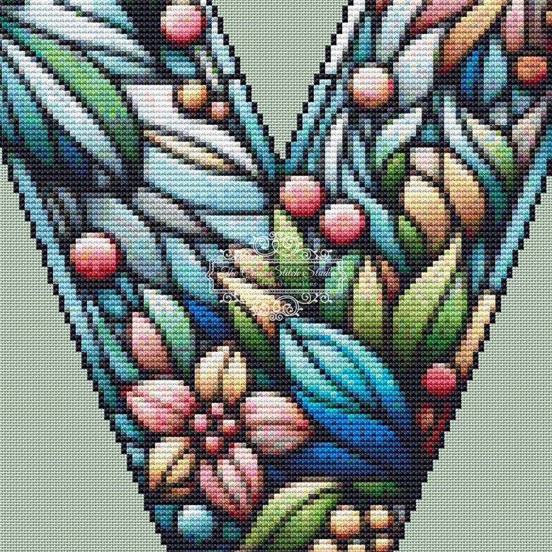 Floral Alphabet M (SNIPPET)