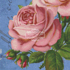 Shabby Roses on Blue (MINI)