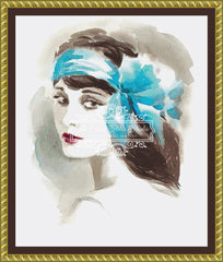 Watercolor Flapper (Blue)